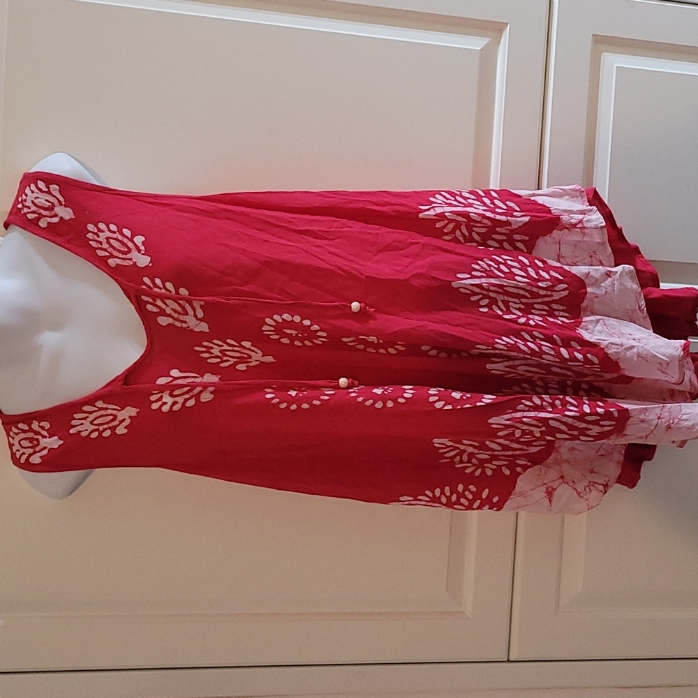 Papa Vancouver Red Pink Flowy Top Free Size